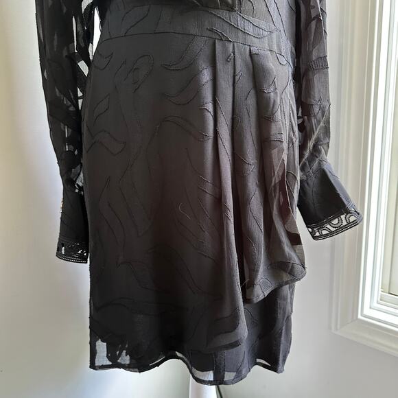 Suncoo Paris NWT Black Dress Sz T0 / XS Romantic Chic Feminine Designer Elegant - Picture 5 of 13